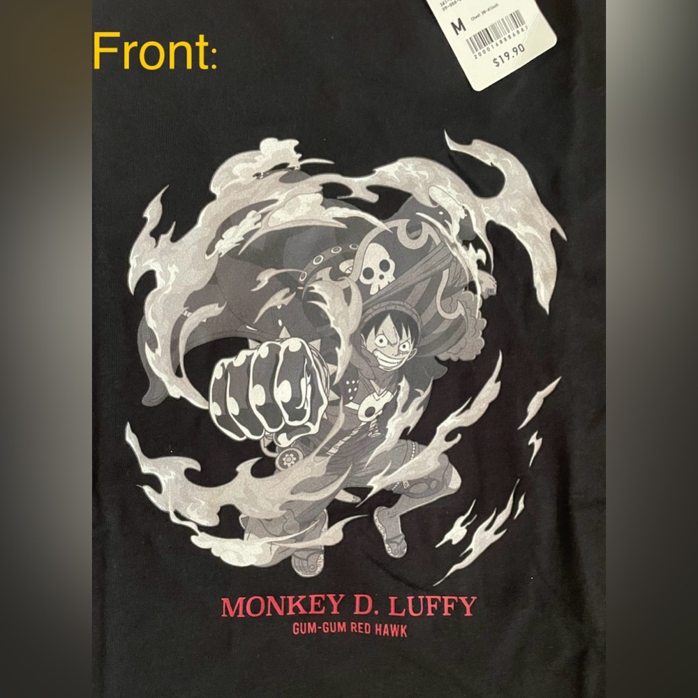 NWT RARE One Piece Film Monkey Luffy Uniqlo Anime T Shirt. Black. Size Medium - Picture 7 of 11
